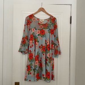 Paper Crown & Rifle Paper Company floral dress.